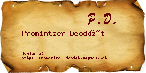 Promintzer Deodát névjegykártya